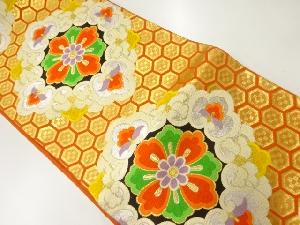 アンティーク　華紋模様織出し袋帯（着用可）